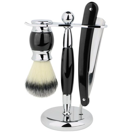 UNION RAZORS Three Piece Straight Shave Kit  Black SS5